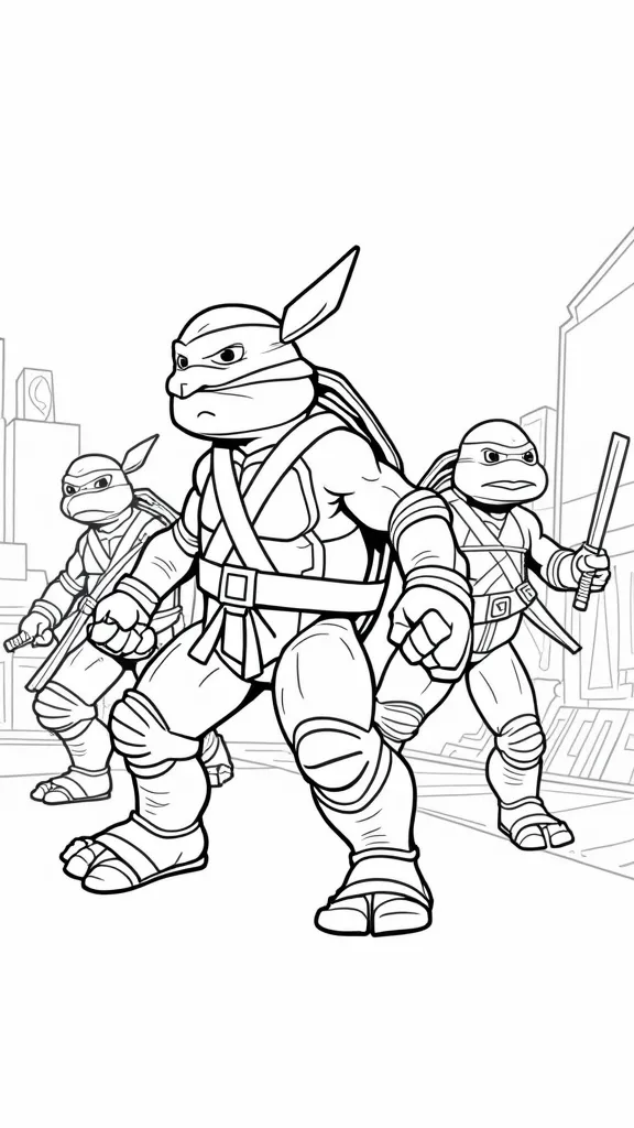 coloriage ninja tortue gratuite